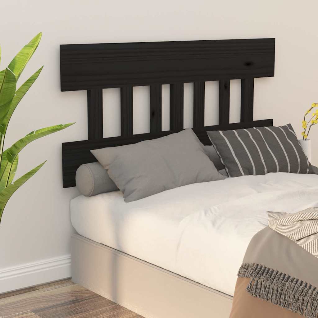 vidaXL Wezg�owie ��ka, czarne, 183,5x3x81 cm, lite drewno sosnowe