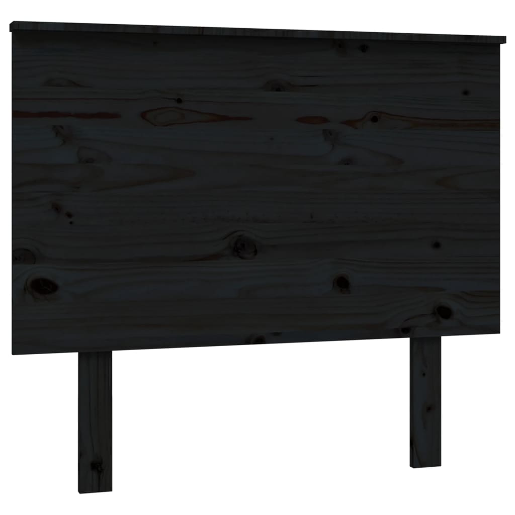 Tăblie de pat, negru, 94x6x82,5 cm, lemn masiv de pin