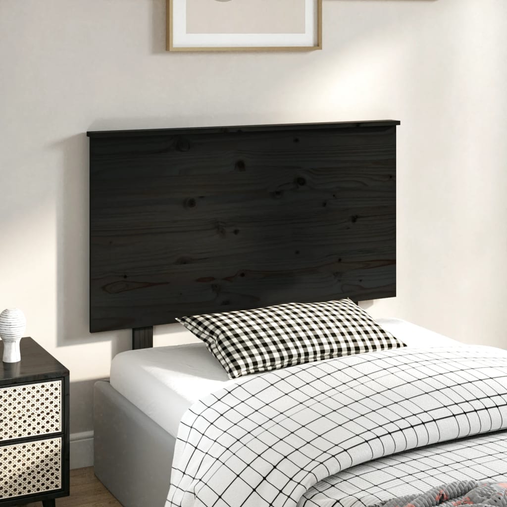 vidaXL Tăblie de pat, negru, 94x6x82,5 cm, lemn masiv de pin