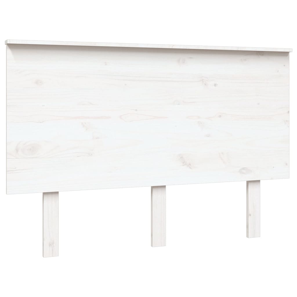 Tăblie de pat, alb, 124x6x82,5 cm, lemn masiv de pin