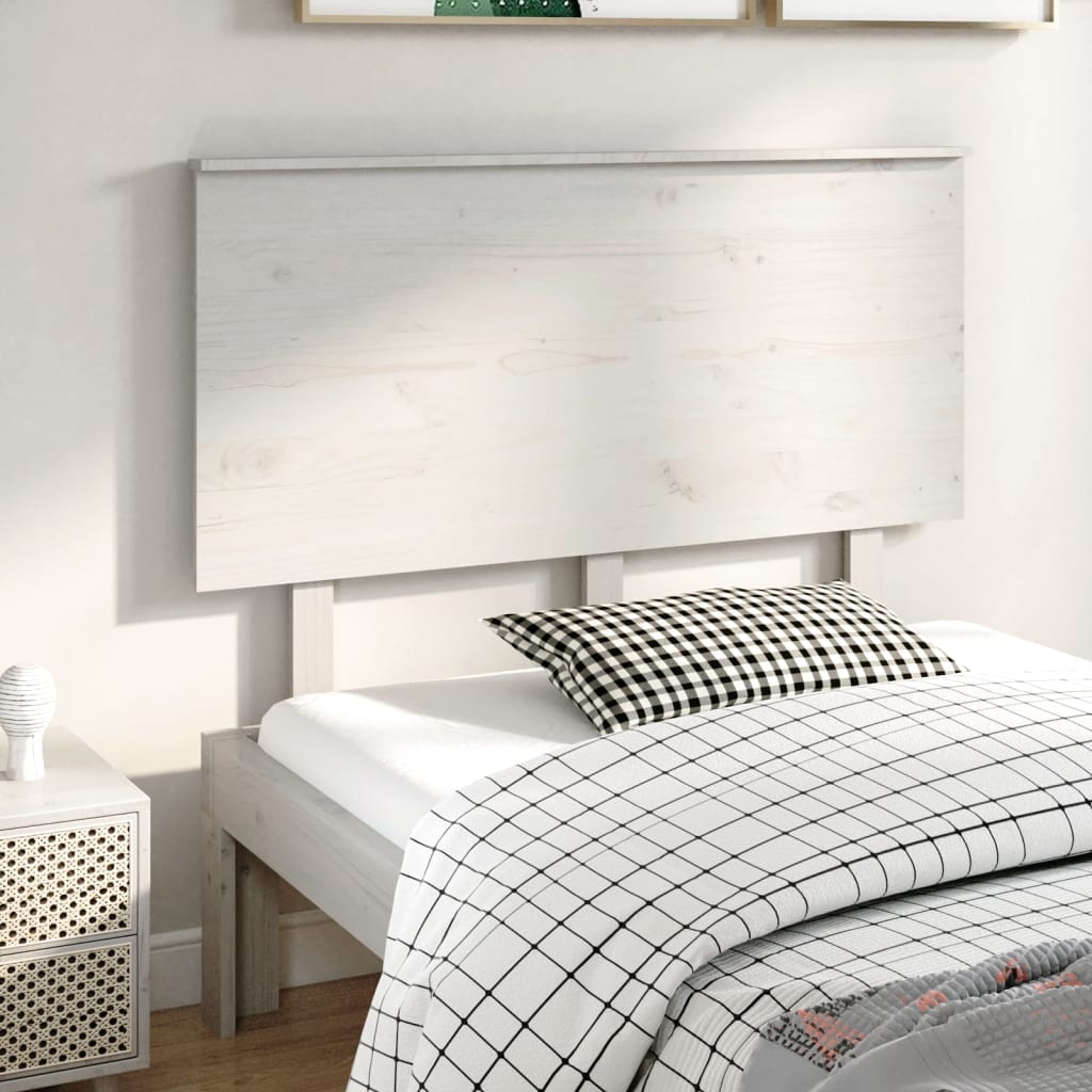 vidaXL TÄƒblie de pat, alb, 124x6x82,5 cm, lemn masiv de pin