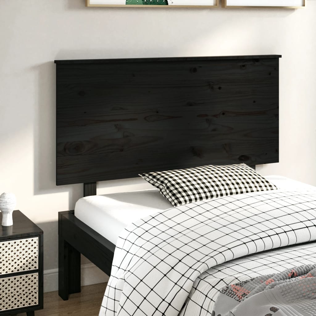 vidaXL Wezg�owie ��ka, czarne, 124x6x82,5 cm, lite drewno sosnowe