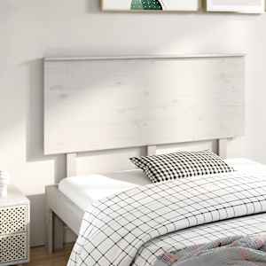 Posteljno vzglavje belo 144x6x82,5 cm trdna borovina