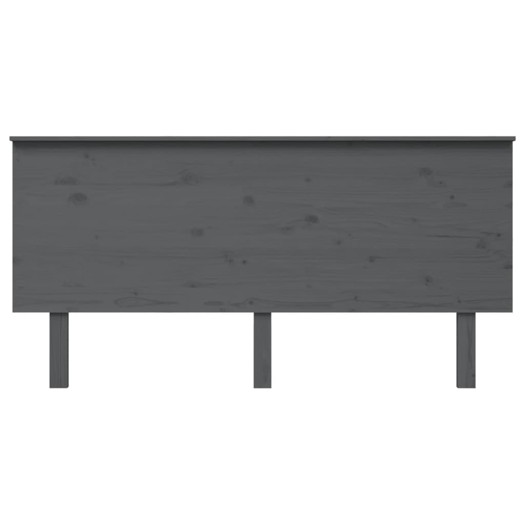 vidaXL Hoofdbord 164x6x82,5 cm massief grenenhout grijs