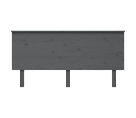 vidaXL Hoofdbord 164x6x82,5 cm massief grenenhout grijs