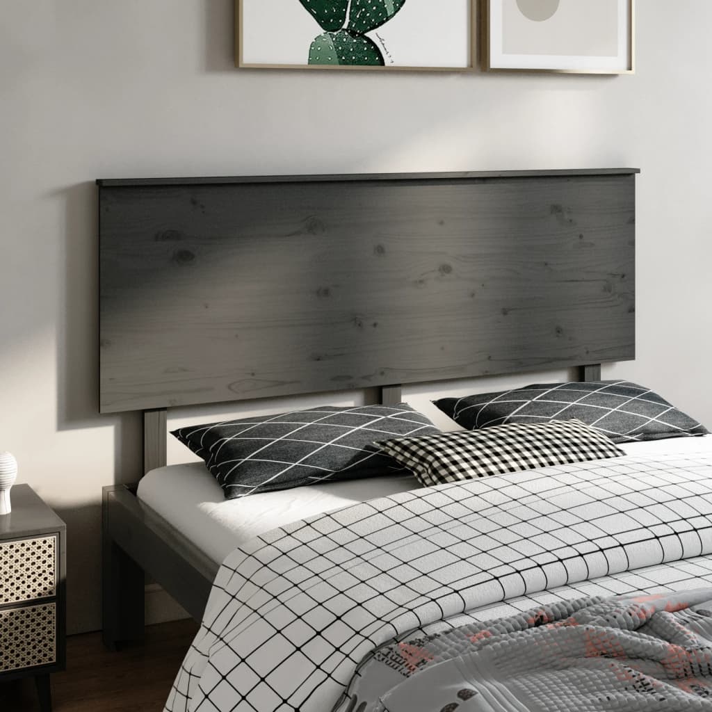 vidaXL Tăblie de pat, gri, 164x6x82,5 cm, lemn masiv de pin