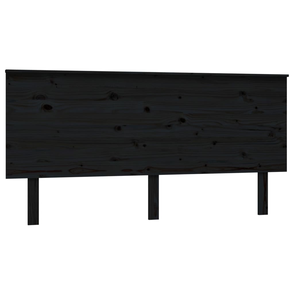Lovos galvūgalis, juodas, 164x6x82,5cm, pušies medienos masyvas | Stepinfit