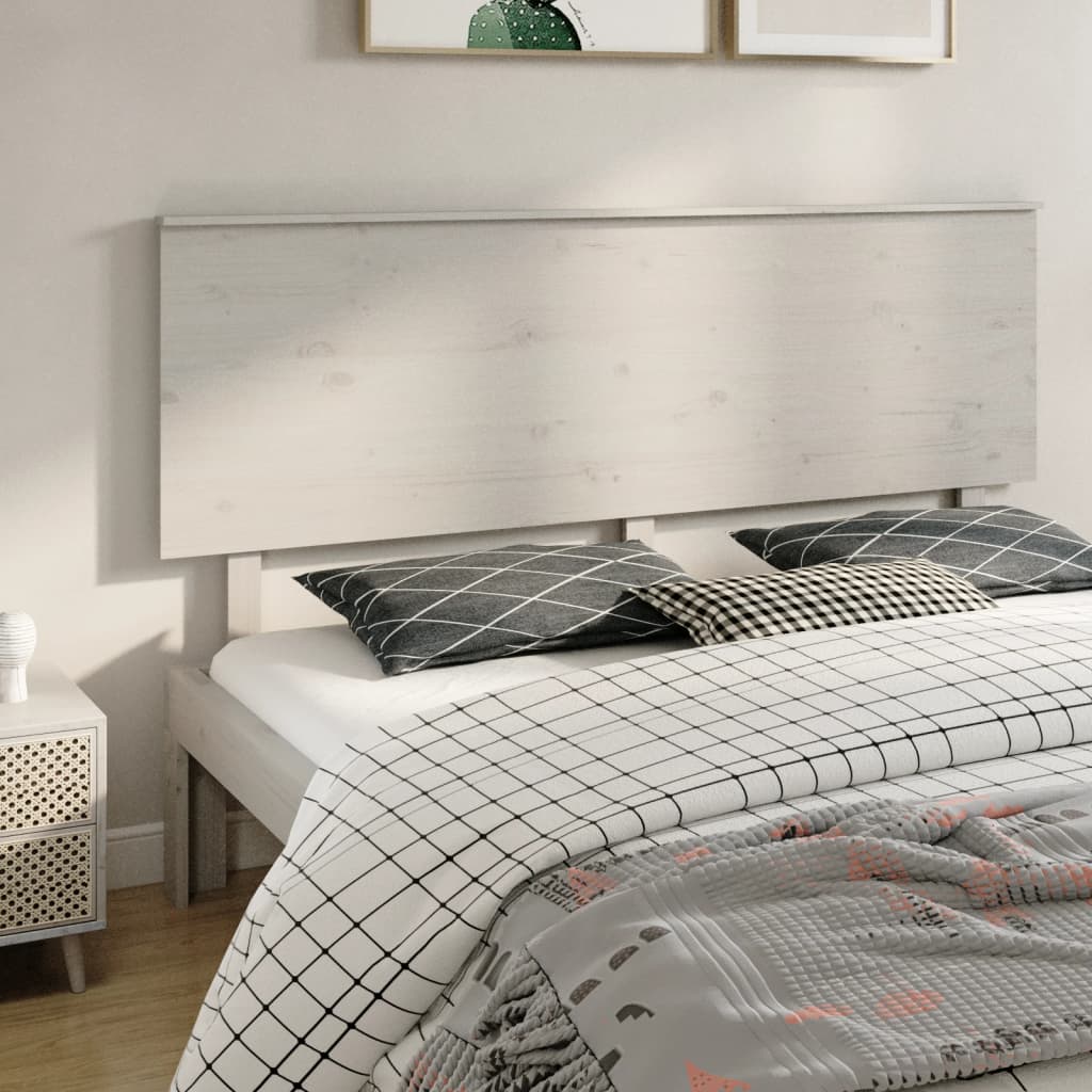 vidaXL Tăblie de pat, alb, 184x6x82,5 cm, lemn masiv de pin