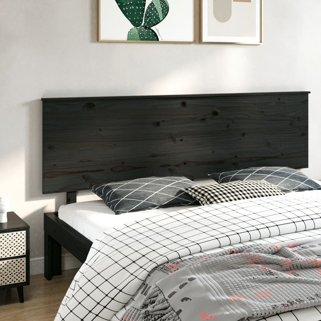 vidaXL Wezg�owie ��ka, czarne, 204x6x82,5 cm, lite drewno sosnowe