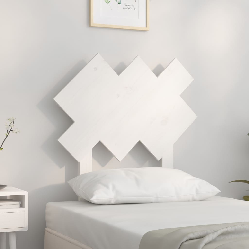 vidaXL TÄƒblie de pat, alb, 72,5x3x81 cm, lemn masiv de pin