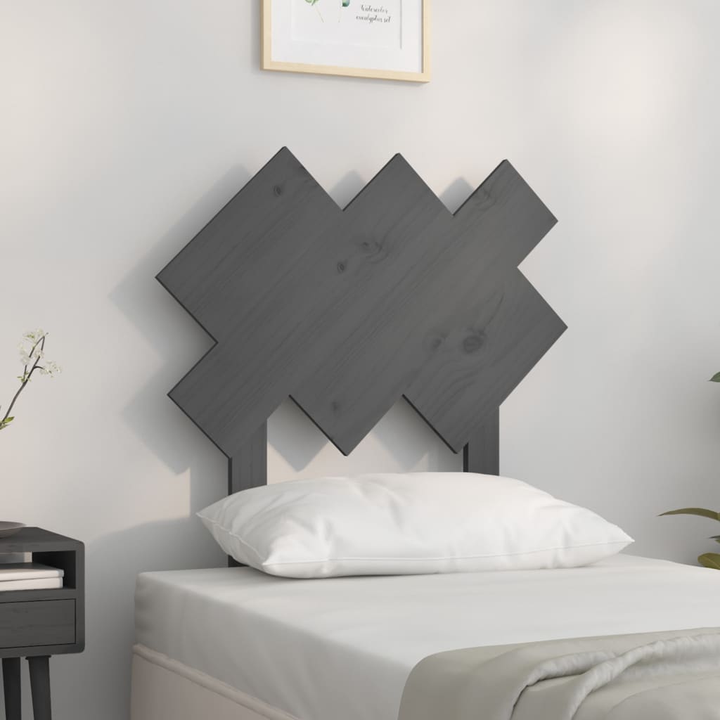 vidaXL Tăblie de pat, gri, 72,5x3x81 cm, lemn masiv de pin