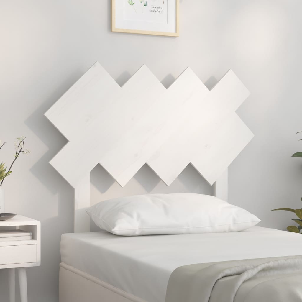 vidaXL TÄƒblie de pat, alb, 92x3x81 cm, lemn masiv de pin