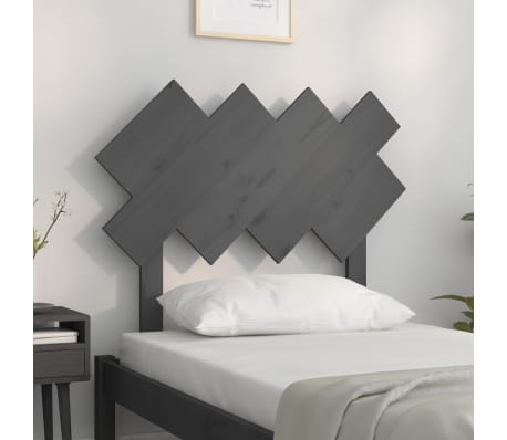 vidaXL Hoofdbord 92x3x81 cm massief grenenhout grijs