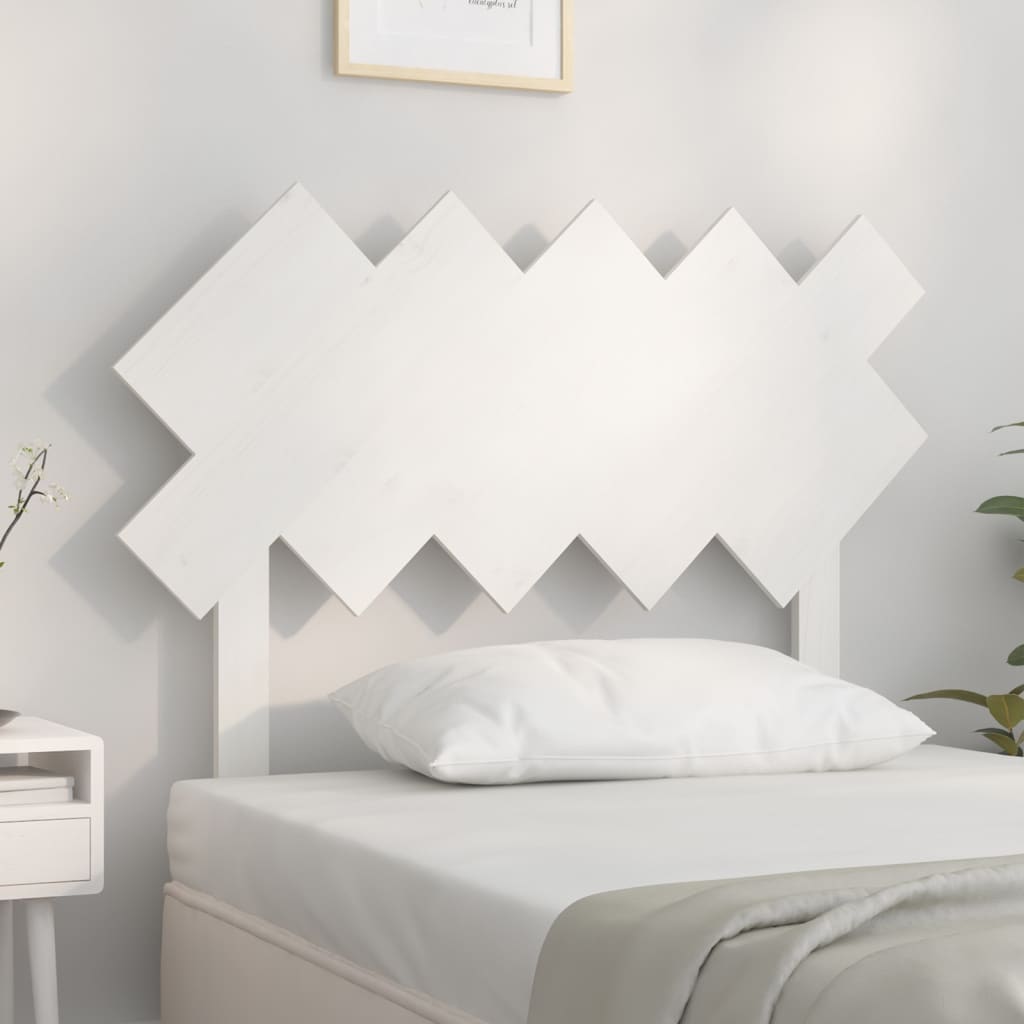 vidaXL Tăblie de pat, alb, 104x3x80,5 cm, lemn masiv de pin