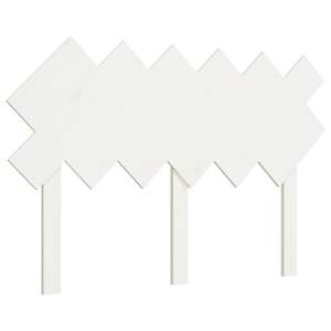Čelo postele bílé 122,5 x 3 x 80,5 cm masivní borovice - obrázek 2