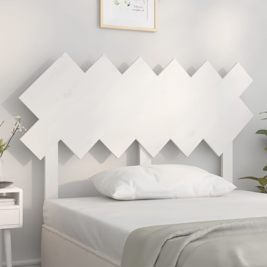 vidaXL sengegærde 122,5x3x80,5 cm massivt fyrretræ hvid billede