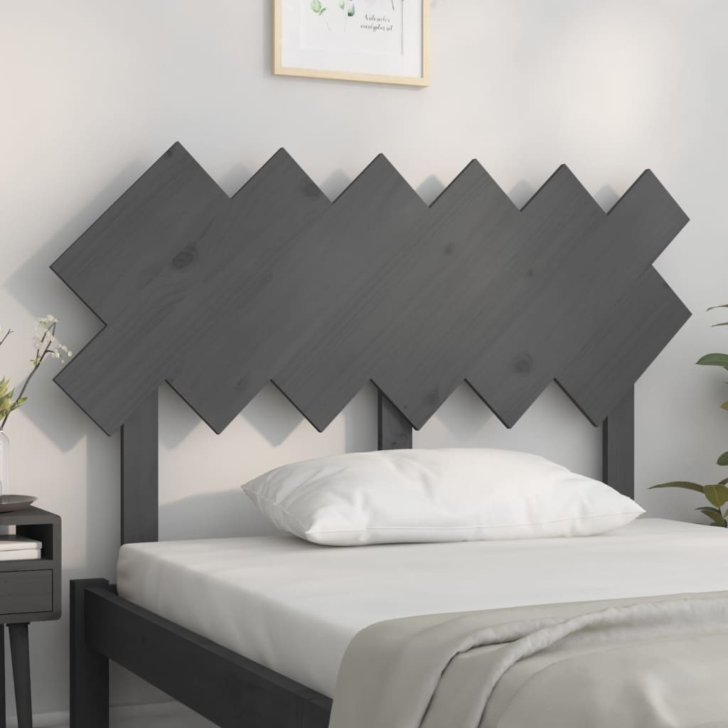 

vidaXL Hoofdbord 122,5x3x80,5 cm massief grenenhout grijs