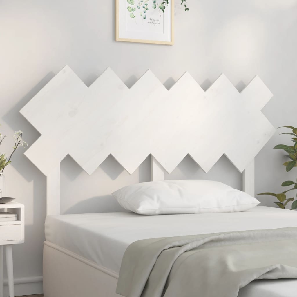 vidaXL Tăblie de pat, alb, 132x3x81 cm, lemn masiv de pin