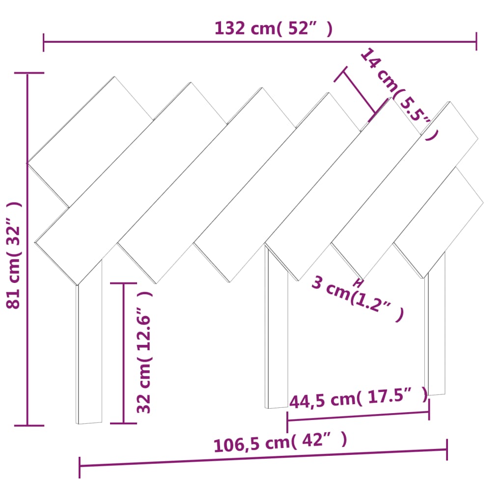 Posteljno vzglavje medeno rjavo 132x3x81 cm trdna borovina