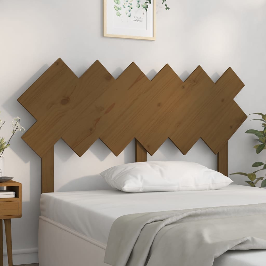 vidaXL Tăblie de pat, maro miere, 132x3x81 cm, lemn masiv de pin vidaXL imagine 2022