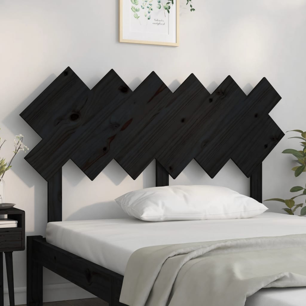 Thumbnail - vidaXL Bett-Kopfteil Schwarz 132x3x81 cm Massivholz Kiefer