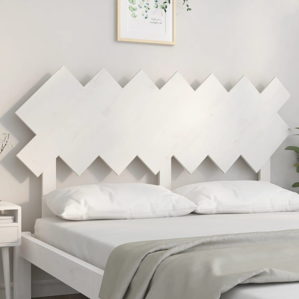 vidaXL Hoofdbord 141x3x80,5 cm massief grenenhout wit afbeelding