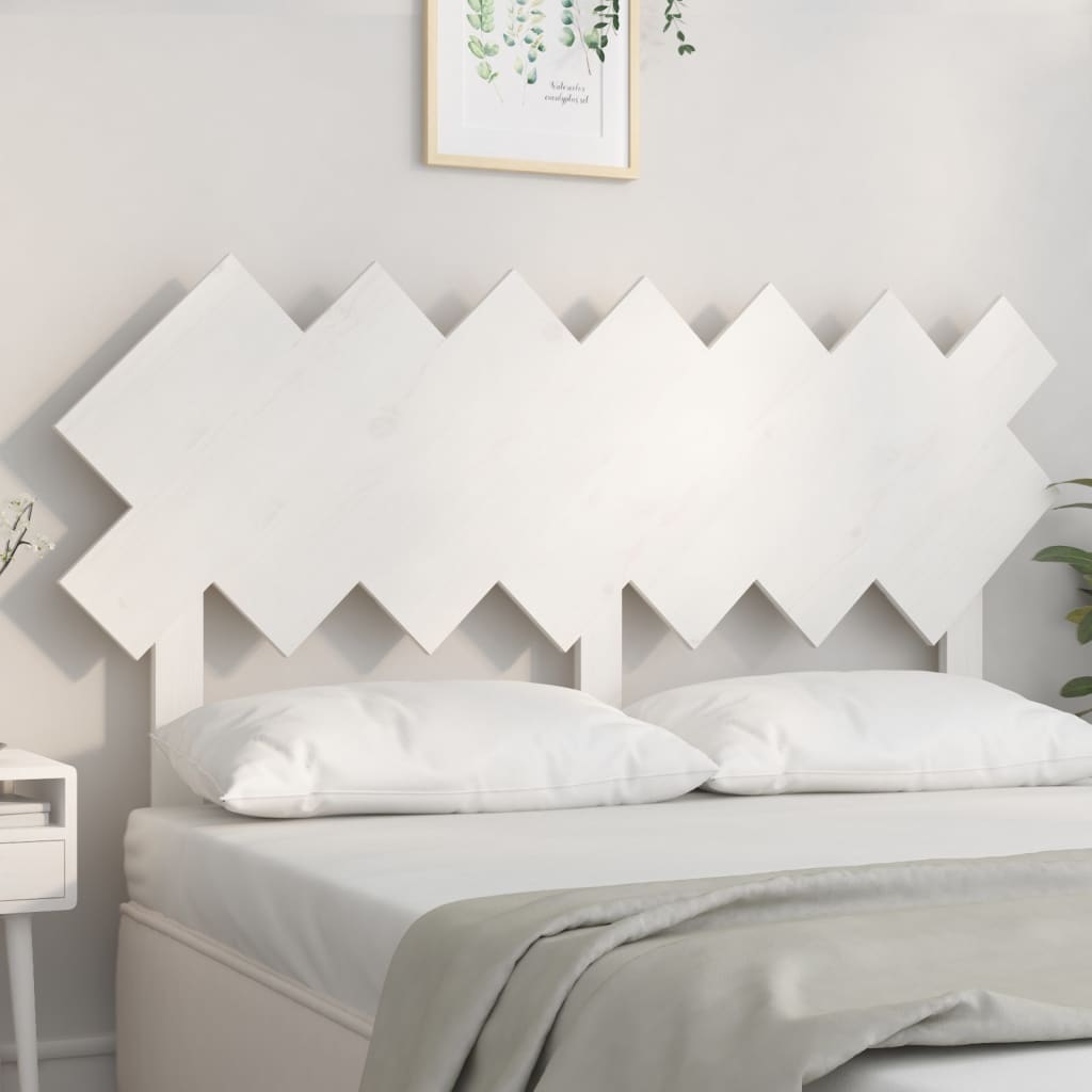 vidaXL Wezg�owie ��ka, bia�e, 141x3x80,5 cm, lite drewno sosnowe
