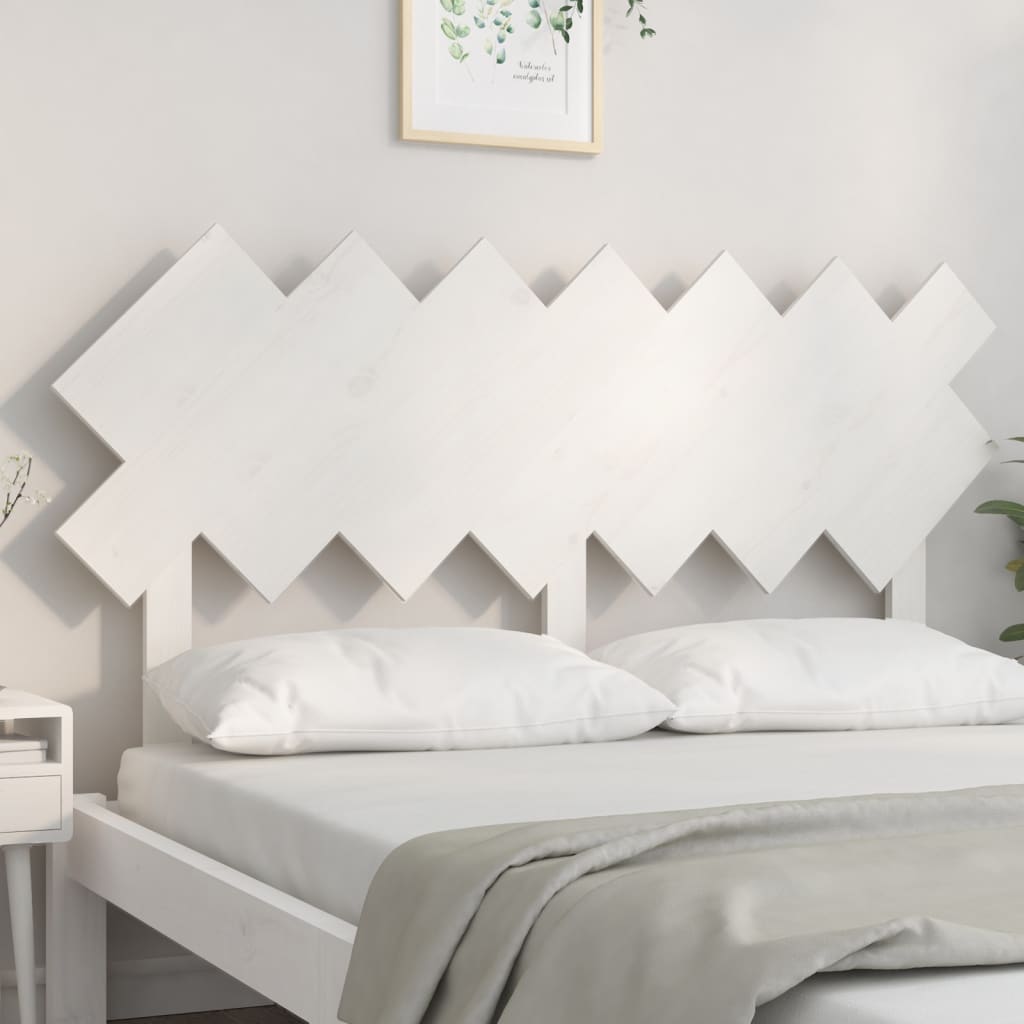vidaXL Hoofdbord 151,5x3x81 cm massief grenenhout wit afbeelding