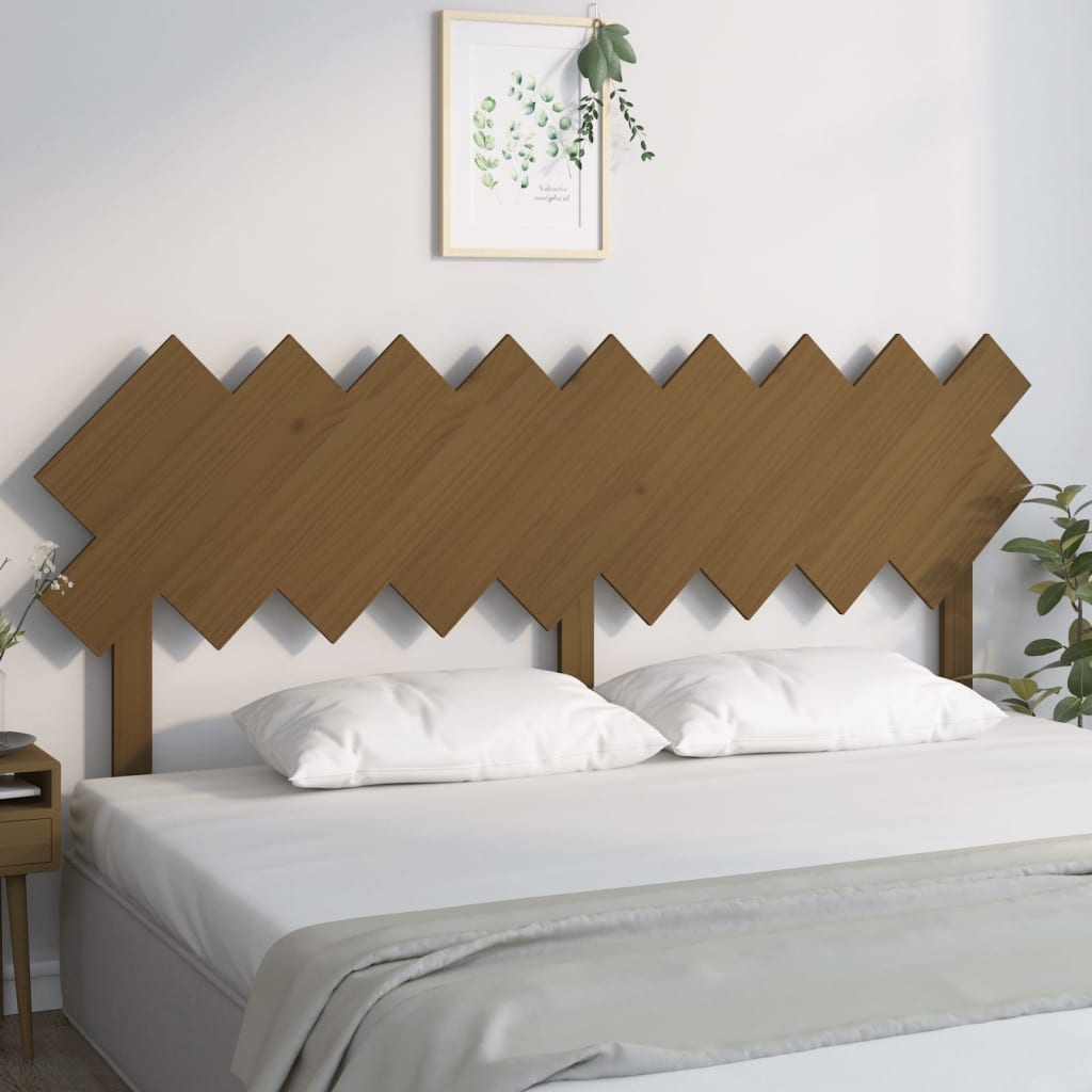 vidaXL sengegærde 178x3x80,5 cm massivt fyrretræ gyldenbrun billede