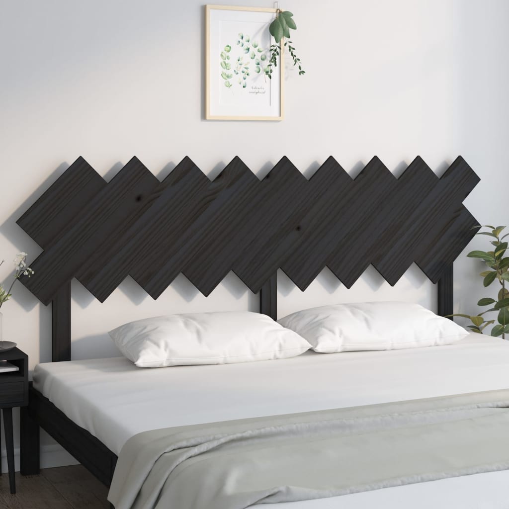 vidaXL Tăblie de pat, negru, 178x3x80,5 cm, lemn masiv de pin