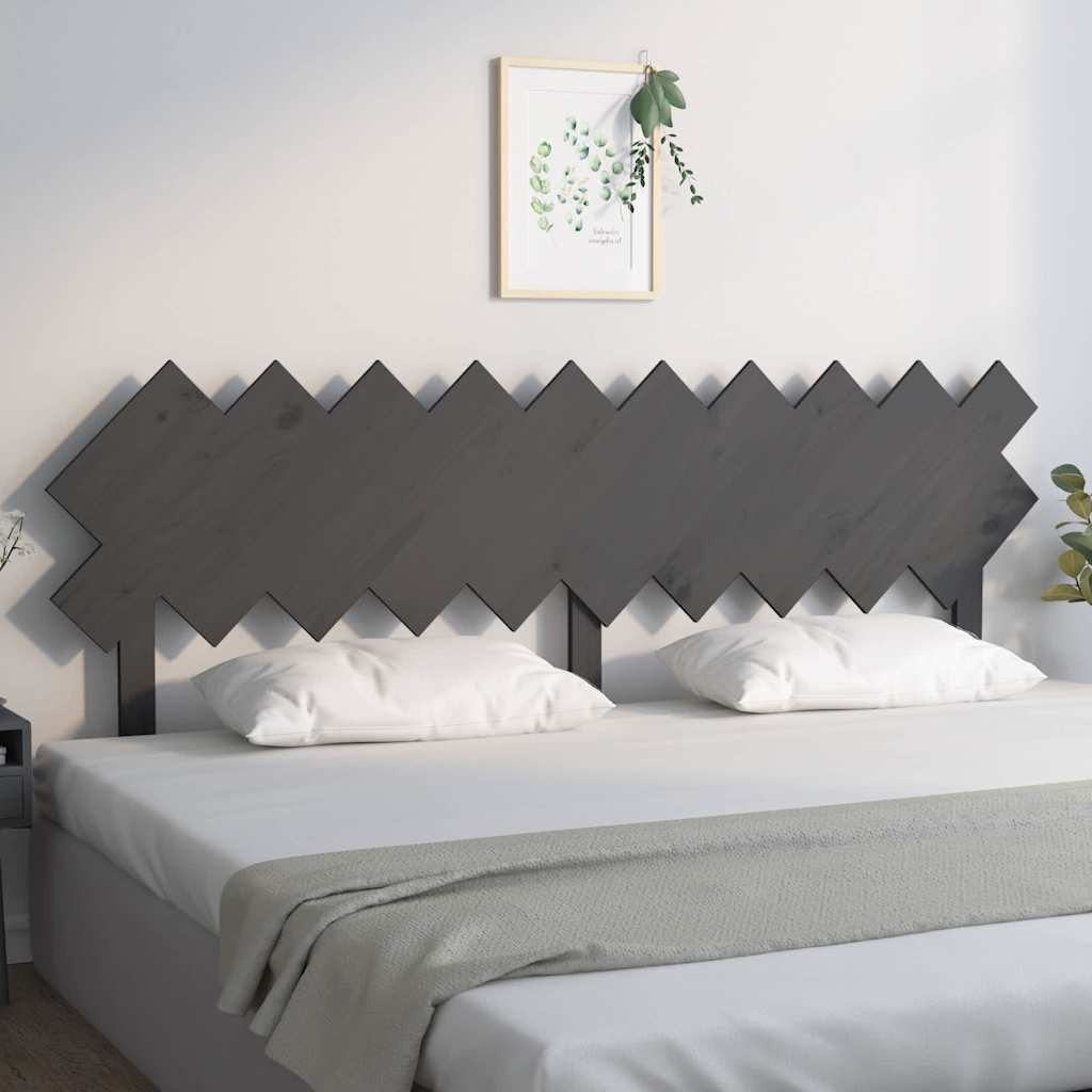 vidaXL Wezg�owie ��ka, szare, 196x3x80,5 cm, lite drewno sosnowe