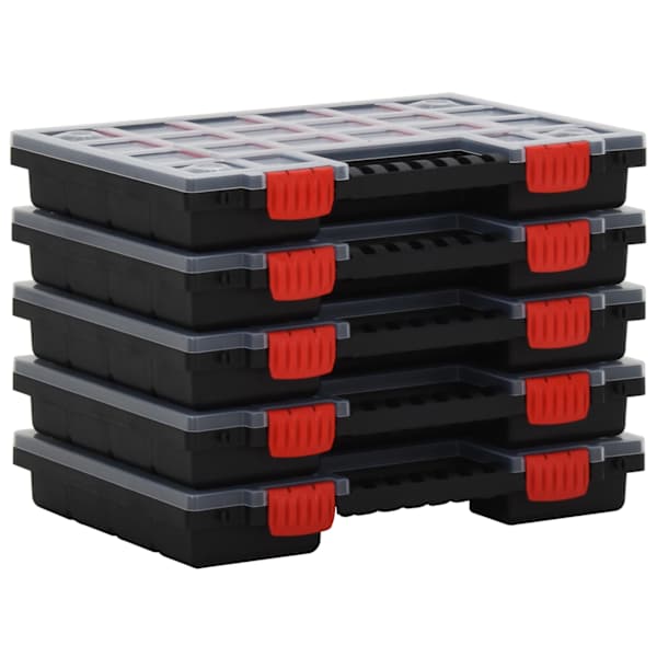 vidaXL sorteerimiskastid 5 tk, 34,5 x 25 x 5 cm, pol&uuml;prop&uuml;leen