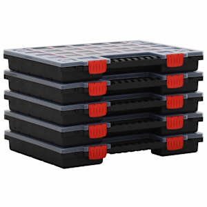vidaXL sorteerimiskastid 5 tk, 40 x 30 x 5 cm, pol&uuml;prop&uuml;leen