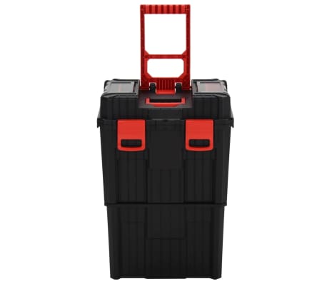 vidaXL Toolbox Trolley Black and Red Polypropylene