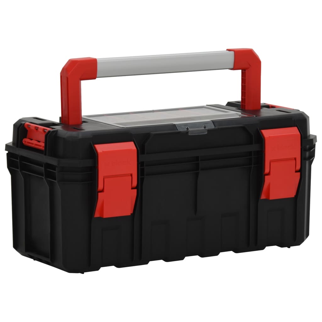 #2 - vidaXL værktøjskasse 55x28x26,5 cm sort og rød