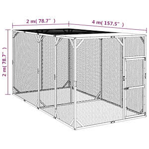 Kurník 200 x 400 x 200 cm impregnované masivní borové dřevo - obrázek 6