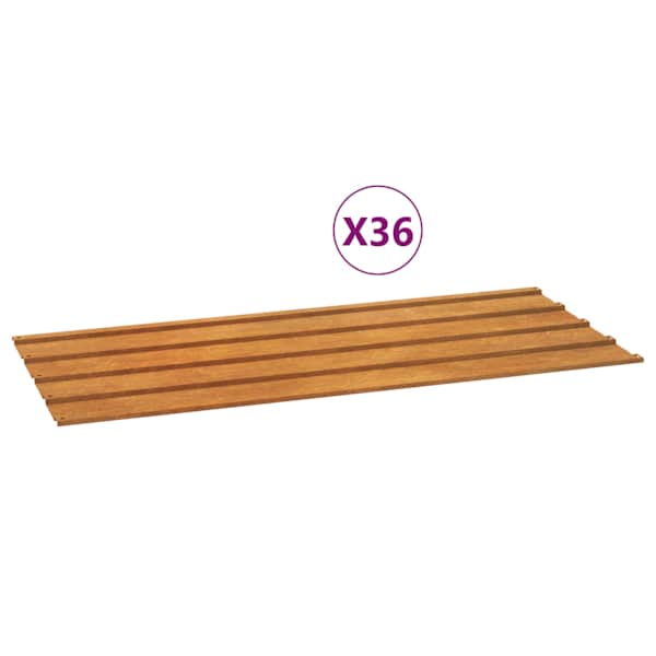 vidaXL katusepaneelid 36 tk, rooste, 100x44 cm, Corten teras
