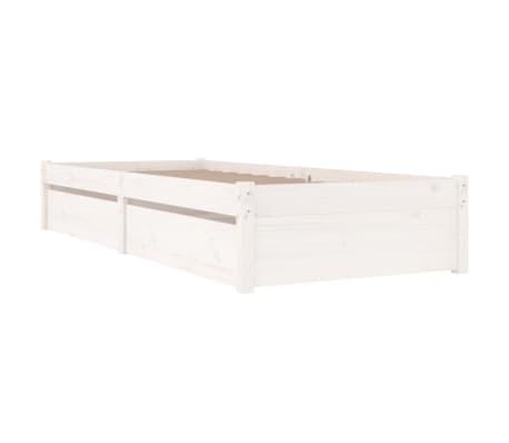 vidaXL Bed Frame with Drawers White 75x190 cm Small Single