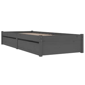 vidaXL Πλαίσιο Κρεβατιού με Συρτάρια Γκρι 90x190 εκ 3FT Single