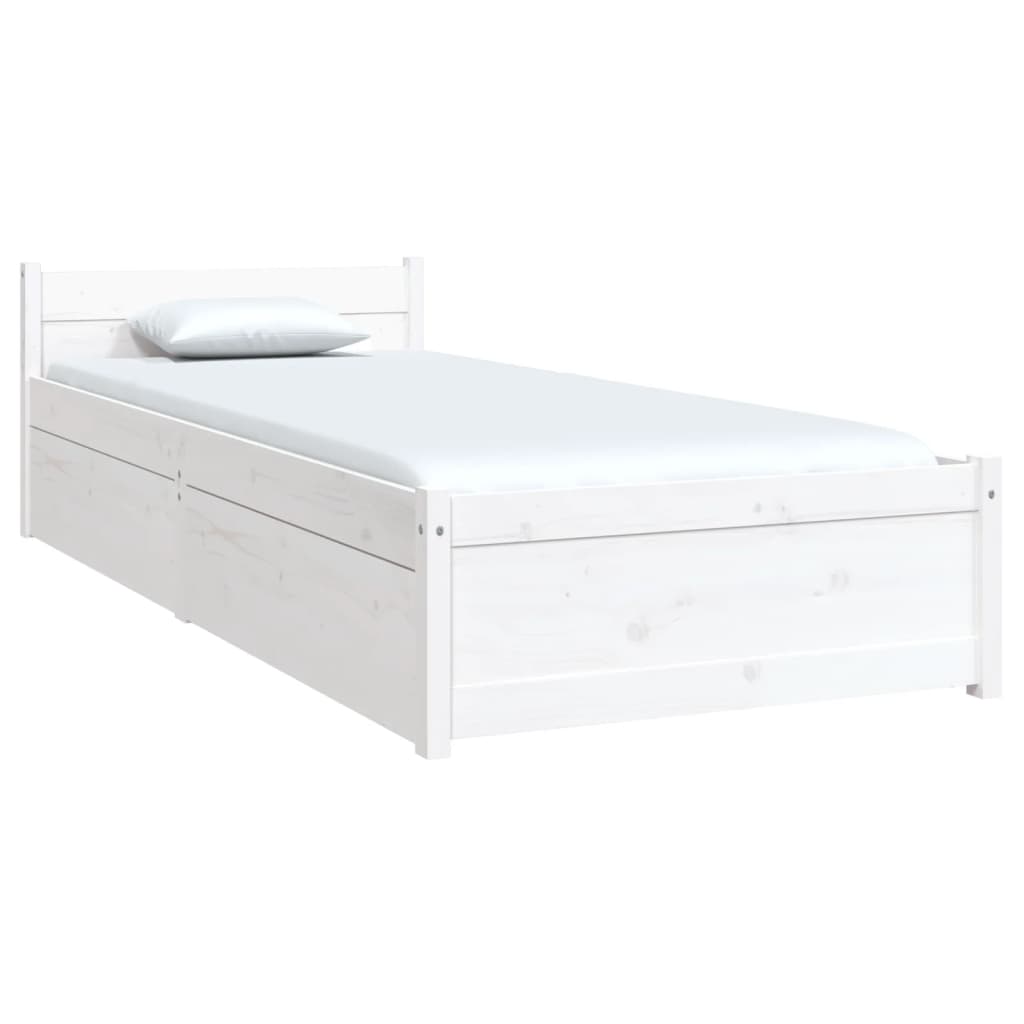 

vidaXL Bedframe met lades wit 75x190 cm 2FT6 Small Single