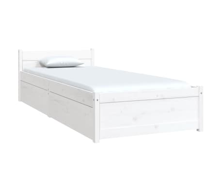 vidaXL feh&eacute;r kicsi egyszem&eacute;lyes &aacute;gykeret fi&oacute;kokkal 75 x 190 cm