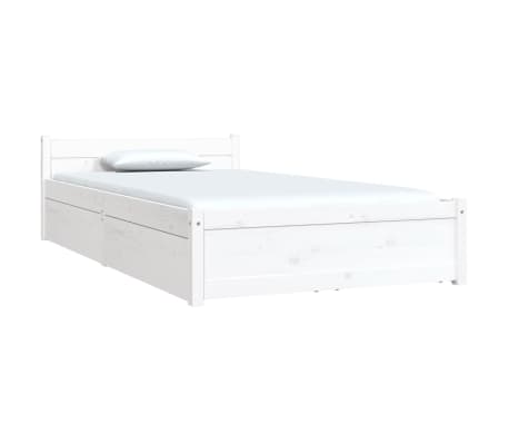 vidaXL Πλαίσιο Κρεβατιού με Συρτάρια Λευκό 90 x 200 εκ.