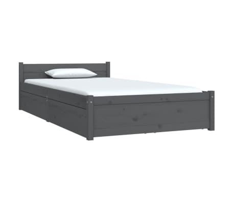 vidaXL Bed Frame with Drawers Grey 90x200 cm