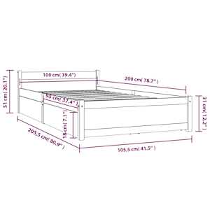 Rám postele se zásuvkami 100 x 200 cm - obrázek 6
