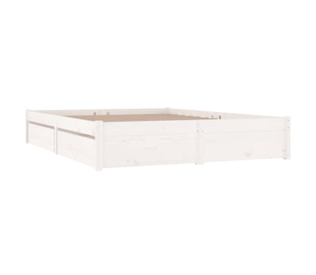 vidaXL gultas rāmis ar atvilktnēm, balts, 120x190 cm, 4FT, divvietīgs