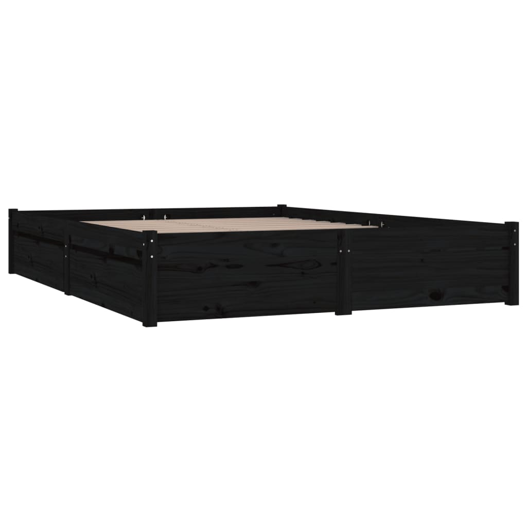 Thumbnail - vidaXL Bett mit Schubladen Schwarz 140x190 cm
