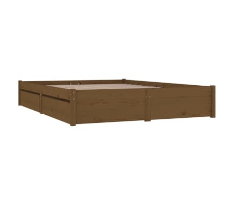 vidaXL Estructura de cama con cajones marrón miel 120x200 cm