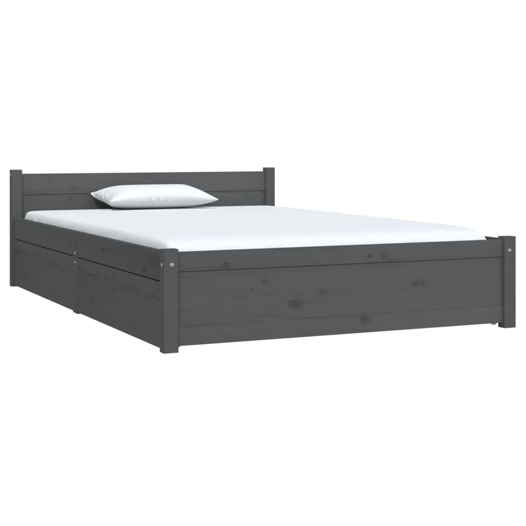 

vidaXL Bedframe met lades grijs 120x190 cm 4FT Small Double