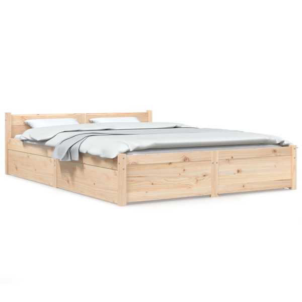 vidaXL sahtlitega voodiraam, 135 x 190 cm