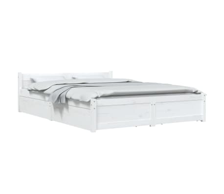 vidaXL Okvir za krevet s ladicama bijeli 135 x 190 cm 4FT6 bračni